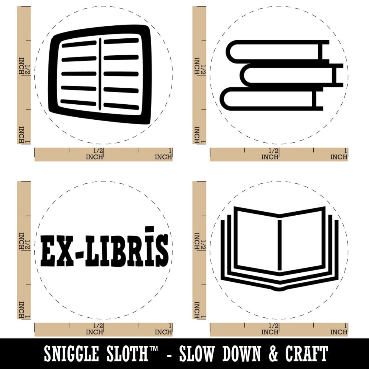My Books Ex-Libris Reading Rubber Stamp Set for Stamping Crafting Planners
